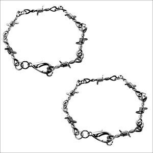 Adjustable Punk Chain Bracelet Set, Thorns Design, Unisex Aluminum Alloy
